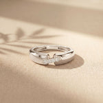 0.07CTW Round Pavé Bar Open Band Lab Grown Diamond Ring For Men White