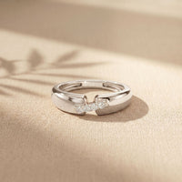 0.07CTW Round Pavé Bar Open Band Lab Grown Diamond Ring For Men White