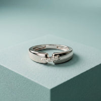 0.07CTW Round Pavé Bar Open Band Lab Grown Diamond Ring For Men White