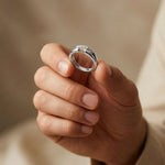 0.07CTW Round Pavé Bar Open Band Lab Grown Diamond Ring For Men White