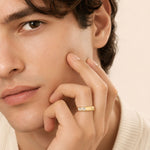 0.7CTW Princess Minimalist Corner Accent Lab Grown Diamond Ring For Men Gold