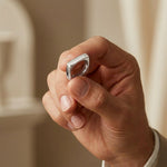 0.7CTW Princess Minimalist Corner Accent Lab Grown Diamond Ring For Men White