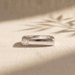 0.7CTW Princess Minimalist Corner Accent Lab Grown Diamond Ring For Men White