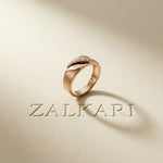 0.15CTW Round Twisted Pavé Lab Grown Diamond Band Ring For Men Rose Gold