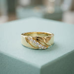 0.15CTW Round Twisted Pavé Lab Grown Diamond Band Ring For Men Gold