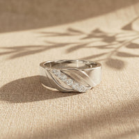 0.15CTW Round Twisted Pavé Lab Grown Diamond Band Ring For Men White