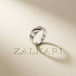 0.15CTW Round Twisted Pavé Lab Grown Diamond Band Ring For Men White