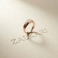 0.5CTW Princess Solitaire Lab Grown Diamond Signet Ring For Men Rose Gold
