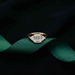 2.60 Ct Asscher Cut Moissanite Statement Trilogy Ring