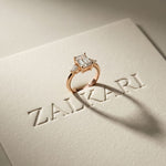 3.20ctw Radiant Lab Grown Diamond Elvaria Three Stone Ring