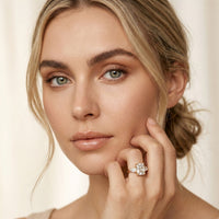 3.20ctw Radiant Lab Grown Diamond Elvaria Three Stone Ring