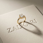 3.20ctw Radiant Lab Grown Diamond Elvaria Three Stone Ring