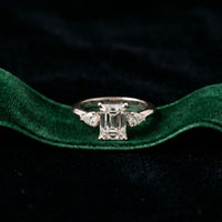 3.20ctw Radiant Lab Grown Diamond Elvaria Three Stone Ring