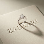 3.20ctw Radiant Lab Grown Diamond Elvaria Three Stone Ring