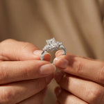 3.20ctw Radiant Lab Grown Diamond Elvaria Three Stone Ring