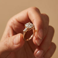 3.30ctw Cushion Lab Grown Diamond Three Stone Girls Ring