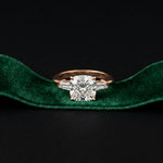 3.30ctw Cushion Lab Grown Diamond Three Stone Girls Ring
