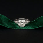 3.30ctw Cushion Lab Grown Diamond Three Stone Girls Ring