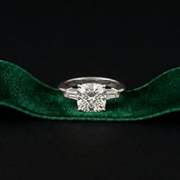 3.30ctw Cushion Lab Grown Diamond Three Stone Girls Ring