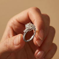 3.30ctw Cushion Lab Grown Diamond Three Stone Girls Ring