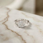 3.30ctw Cushion Lab Grown Diamond Three Stone Girls Ring
