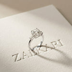 3.30ctw Cushion Lab Grown Diamond Three Stone Girls Ring