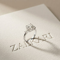 3.30ctw Cushion Lab Grown Diamond Three Stone Girls Ring