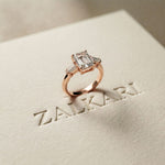 3.30ctw Emerald Cut Lab Grown Diamond Valerique Three Stone Ring