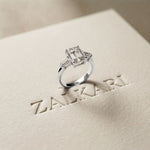 3.30ctw Emerald Cut Lab Grown Diamond Valerique Three Stone Ring