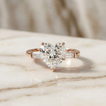 3.30ctw Heart Lab Grown Diamond Serenique Three Stone Ring