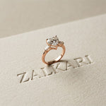 3.30ctw Heart Lab Grown Diamond Serenique Three Stone Ring