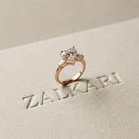 3.30ctw Heart Lab Grown Diamond Serenique Three Stone Ring