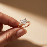 3.30ctw Heart Lab Grown Diamond Serenique Three Stone Ring