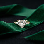 3.30ctw Heart Lab Grown Diamond Serenique Three Stone Ring