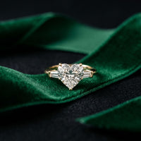 3.30ctw Heart Lab Grown Diamond Serenique Three Stone Ring