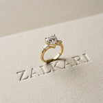3.30ctw Heart Lab Grown Diamond Serenique Three Stone Ring