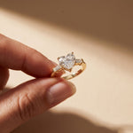 3.30ctw Heart Lab Grown Diamond Serenique Three Stone Ring