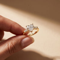 3.30ctw Heart Lab Grown Diamond Serenique Three Stone Ring