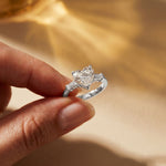 3.30ctw Heart Lab Grown Diamond Serenique Three Stone Ring