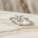 3.30ctw Heart Lab Grown Diamond Serenique Three Stone Ring