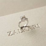 3.30ctw Heart Lab Grown Diamond Serenique Three Stone Ring