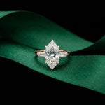 Marquise Lab Grown Diamond Evanthe Three Stone Ring 3.30ctw