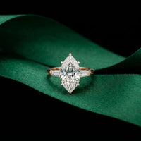 Marquise Lab Grown Diamond Evanthe Three Stone Ring 3.30ctw