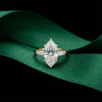 Marquise Lab Grown Diamond Evanthe Three Stone Ring 3.30ctw