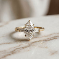 Marquise Lab Grown Diamond Evanthe Three Stone Ring 3.30ctw
