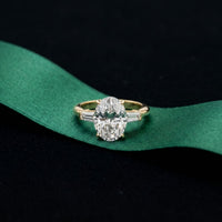 Oval Lab Grown Diamond Alouette Three Stone Ring 3.30ctw