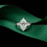 Marquise Lab Grown Diamond Evanthe Three Stone Ring 3.30ctw