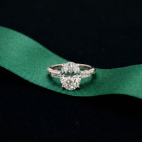 Oval Lab Grown Diamond Alouette Three Stone Ring 3.30ctw