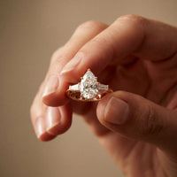 Three Stone Elowen Engagement Ring  3.30ctw Pear Lab Grown Diamond