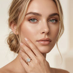 Three Stone Elowen Engagement Ring  3.30ctw Pear Lab Grown Diamond